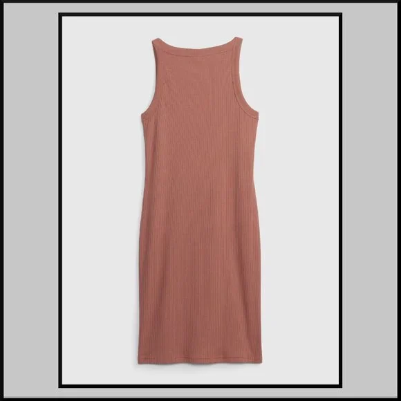 NWT! GAP Teen Rib Tank Dress ~ BROWN ~ Size 18/20 (Ret. $69) - Picture 4 of 4